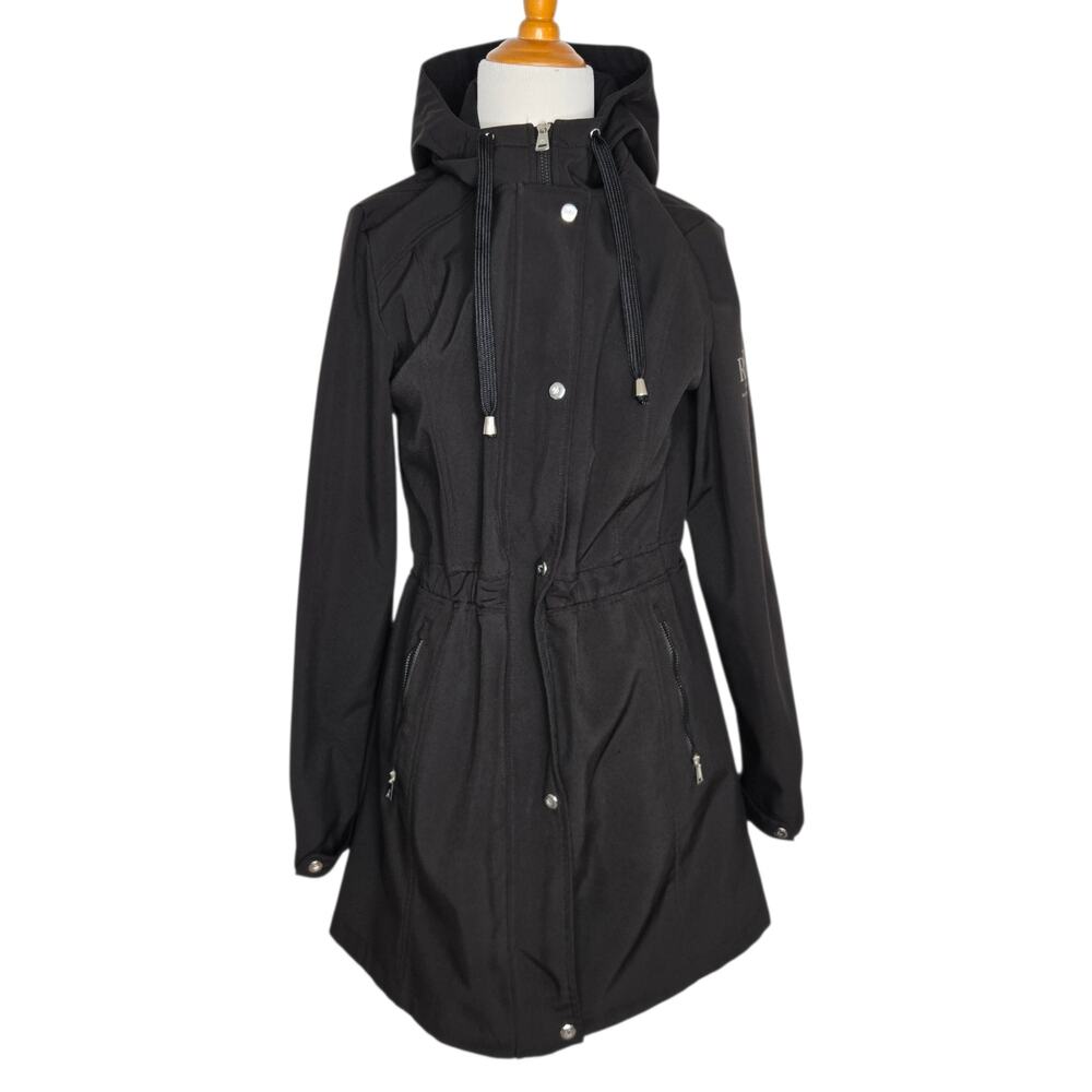 Lauren Ralph Lauren Stylish Hooded Soft Shell Anorak Raincoat Black Women Small - Picture 2 of 14